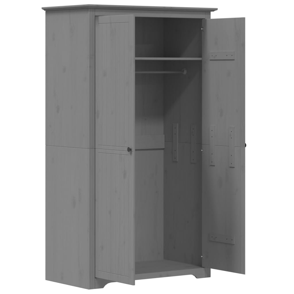 Kledingkast BODO 99x53,5x173 cm massief grenenhout grijs is nu te koop bij PeponiXL, paradijselijk wonen!