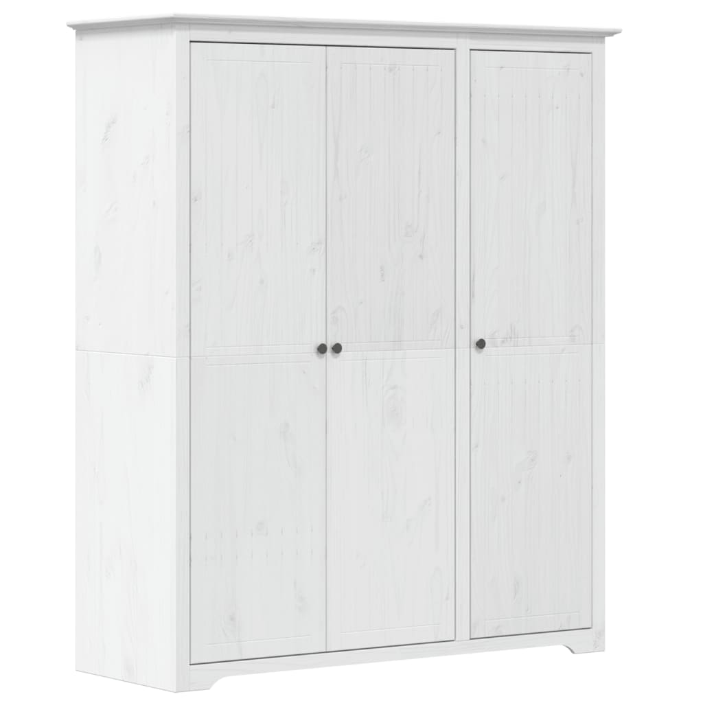 Kledingkast BODO 146x53,5x173 cm massief grenenhout wit is nu te koop bij PeponiXL, paradijselijk wonen!