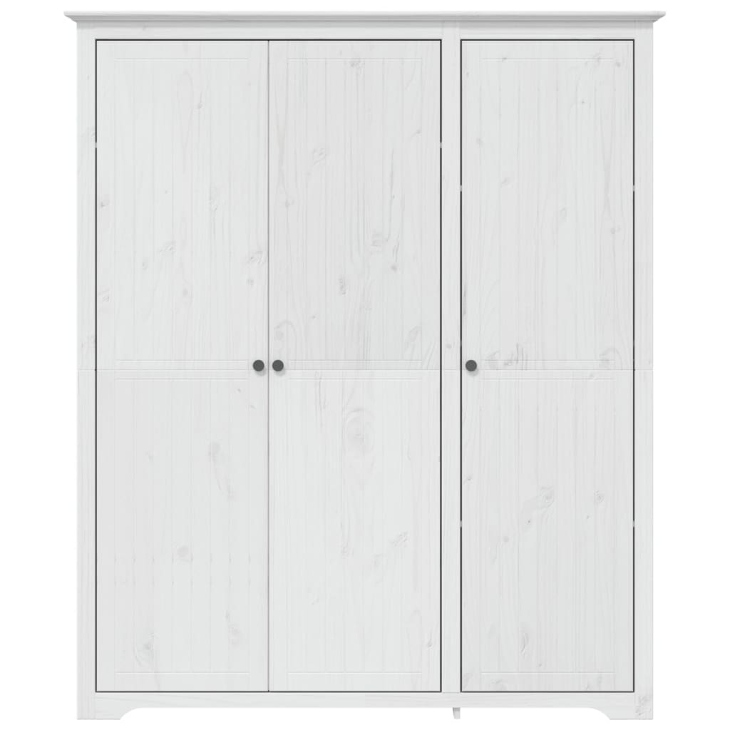 Kledingkast BODO 146x53,5x173 cm massief grenenhout wit is nu te koop bij PeponiXL, paradijselijk wonen!