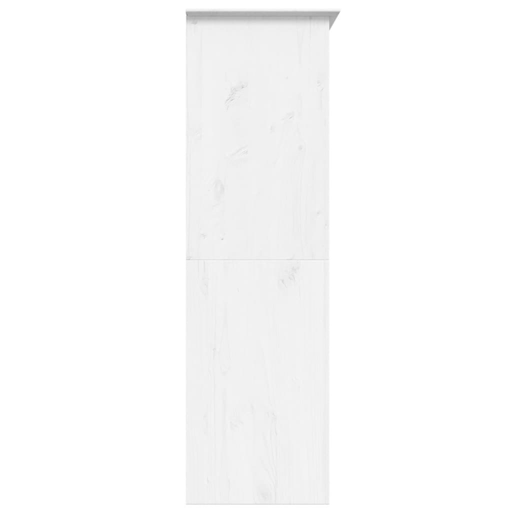 Kledingkast BODO 146x53,5x173 cm massief grenenhout wit is nu te koop bij PeponiXL, paradijselijk wonen!