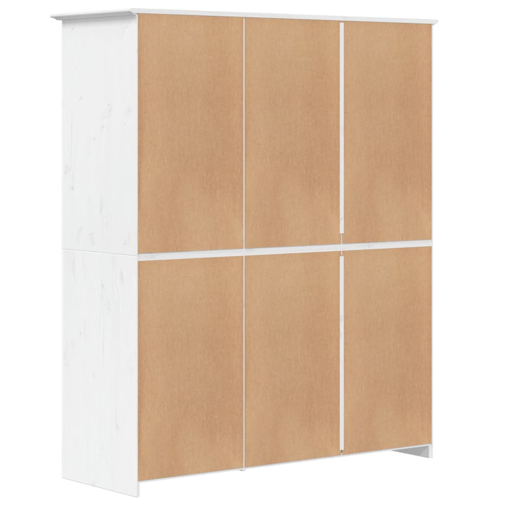 Kledingkast BODO 146x53,5x173 cm massief grenenhout wit is nu te koop bij PeponiXL, paradijselijk wonen!