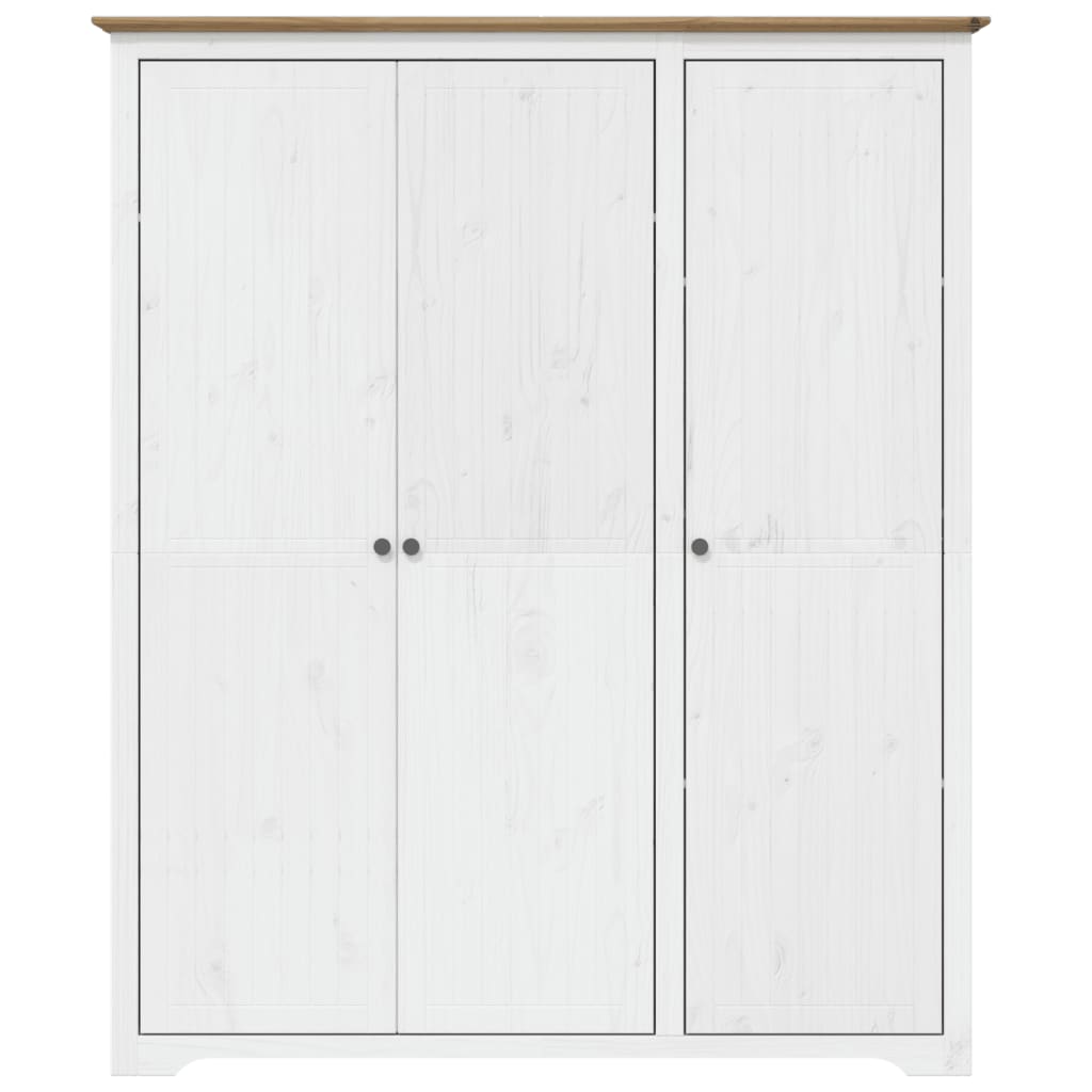 Kledingkast BODO 146x53,5x173 cm massief grenenhout wit bruin is nu te koop bij PeponiXL, paradijselijk wonen!