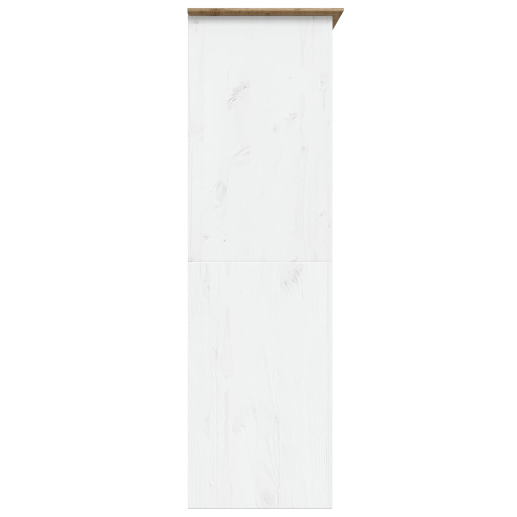 Kledingkast BODO 146x53,5x173 cm massief grenenhout wit bruin is nu te koop bij PeponiXL, paradijselijk wonen!