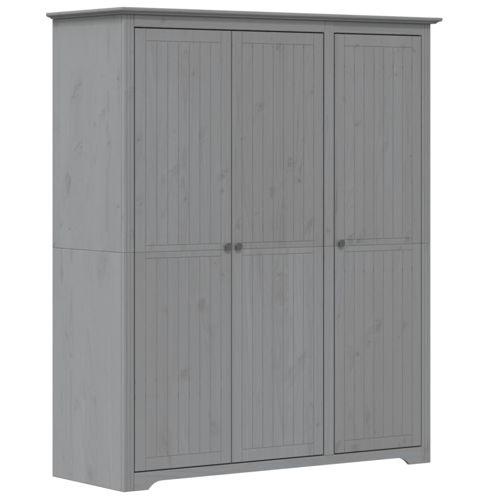Kledingkast BODO 146x53,5x173 cm massief grenenhout grijs is nu te koop bij PeponiXL, paradijselijk wonen!