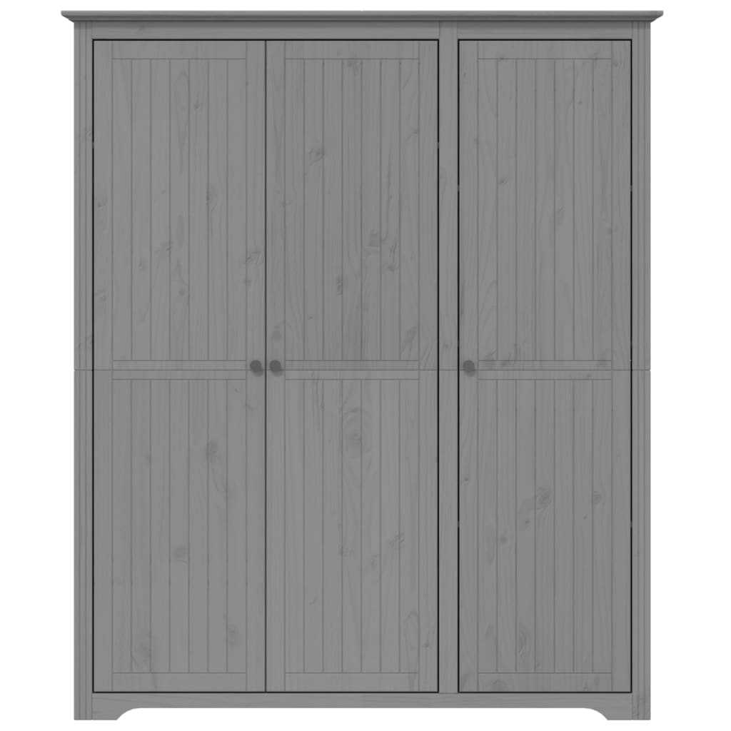 Kledingkast BODO 146x53,5x173 cm massief grenenhout grijs is nu te koop bij PeponiXL, paradijselijk wonen!