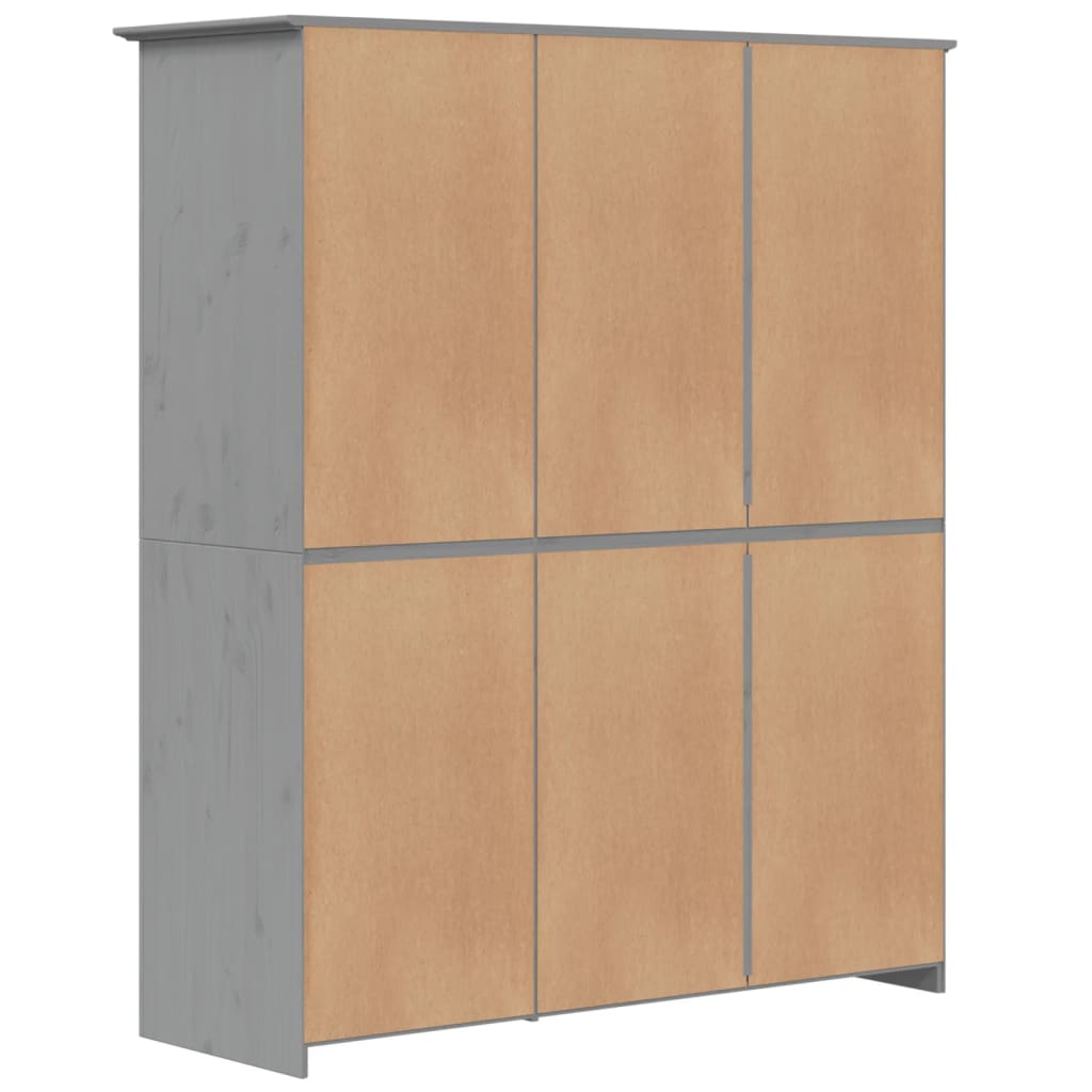 Kledingkast BODO 146x53,5x173 cm massief grenenhout grijs is nu te koop bij PeponiXL, paradijselijk wonen!