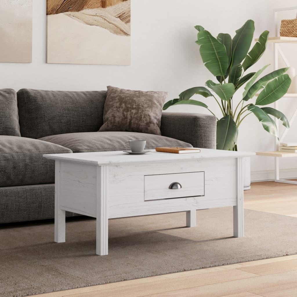 Salontafel BODO 100x55x46 cm massief grenenhout wit is nu te koop bij PeponiXL, paradijselijk wonen!