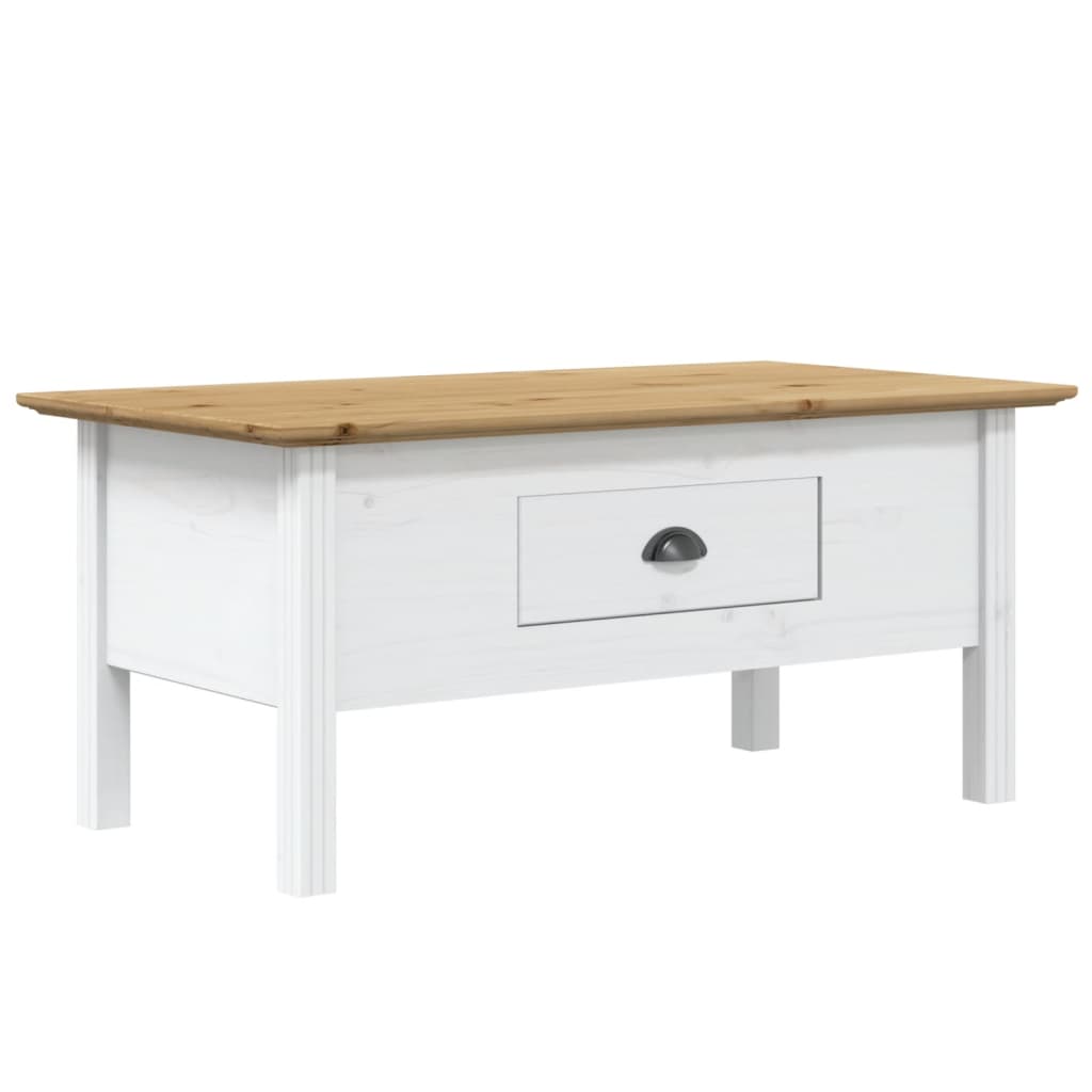 Salontafel BODO 100x55x46 cm massief grenenhout wit en bruin is nu te koop bij PeponiXL, paradijselijk wonen!