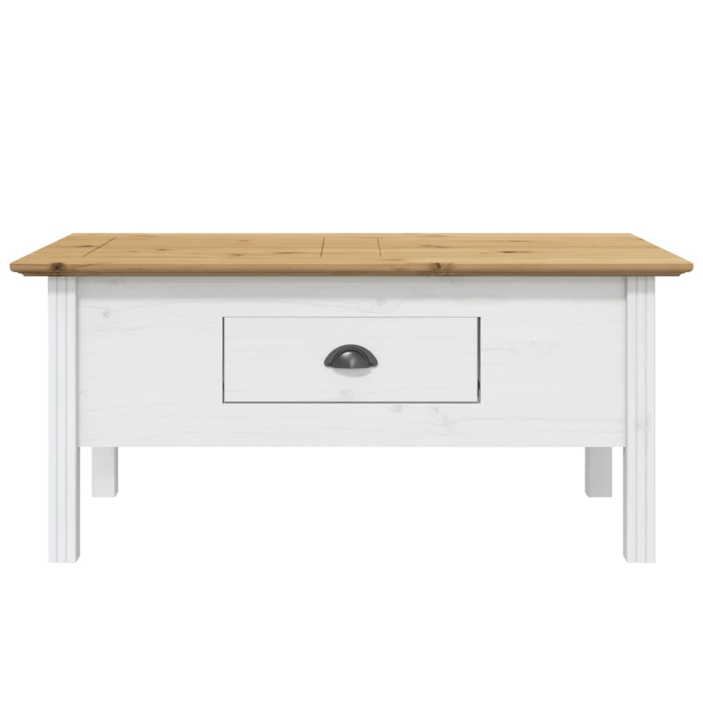 Salontafel BODO 100x55x46 cm massief grenenhout wit en bruin is nu te koop bij PeponiXL, paradijselijk wonen!