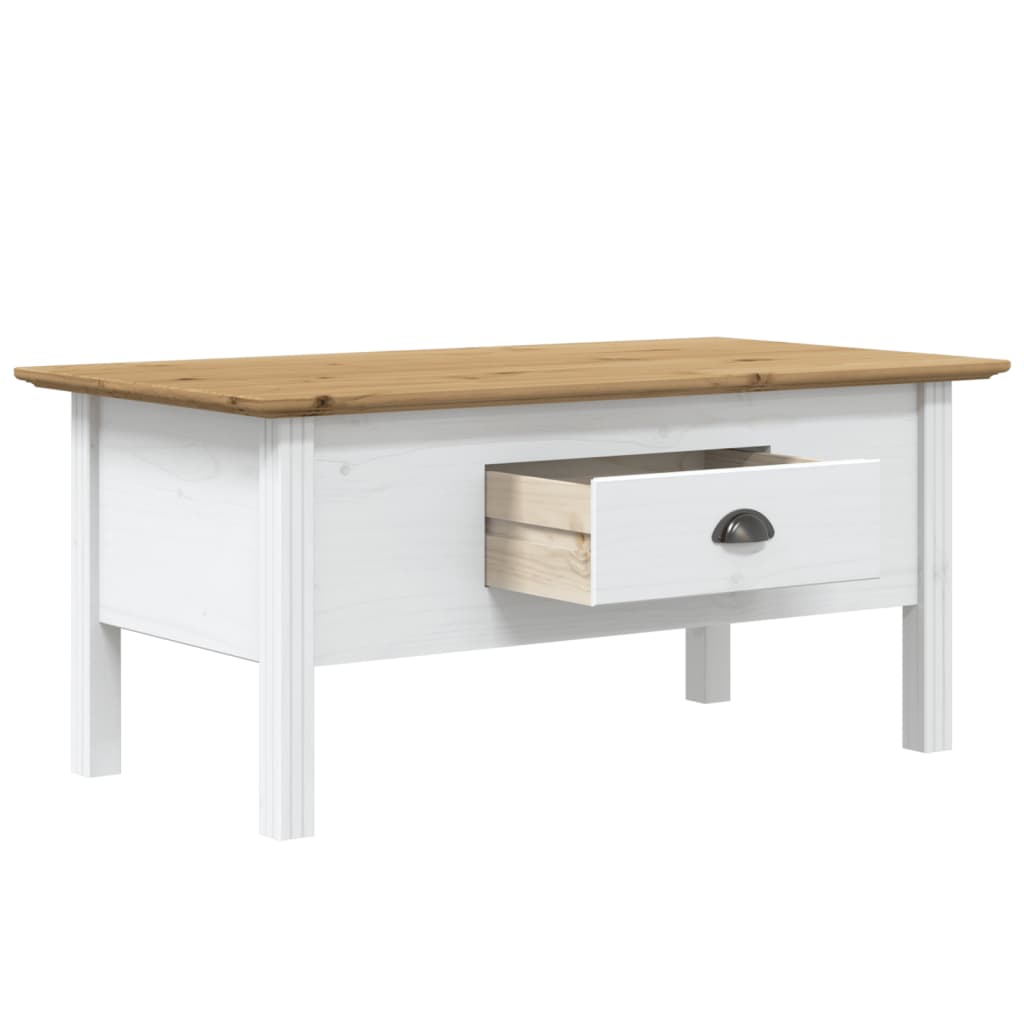 Salontafel BODO 100x55x46 cm massief grenenhout wit en bruin is nu te koop bij PeponiXL, paradijselijk wonen!
