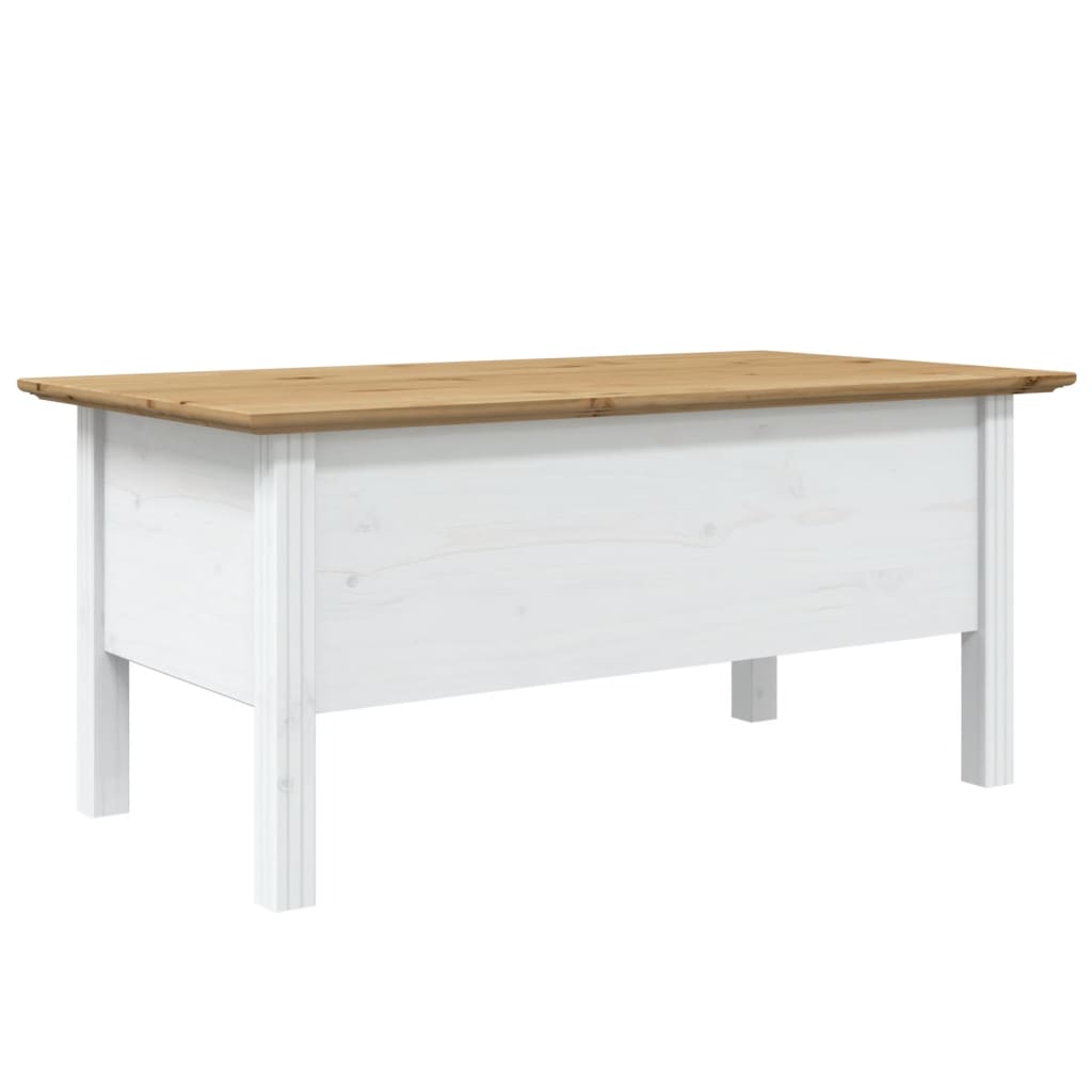 Salontafel BODO 100x55x46 cm massief grenenhout wit en bruin is nu te koop bij PeponiXL, paradijselijk wonen!