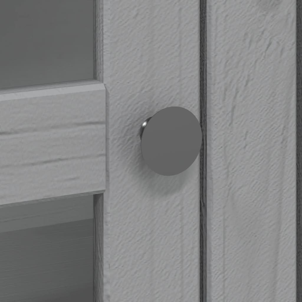 Kast met glazen deuren BODO massief grenenhout grijs is nu te koop bij PeponiXL, paradijselijk wonen!