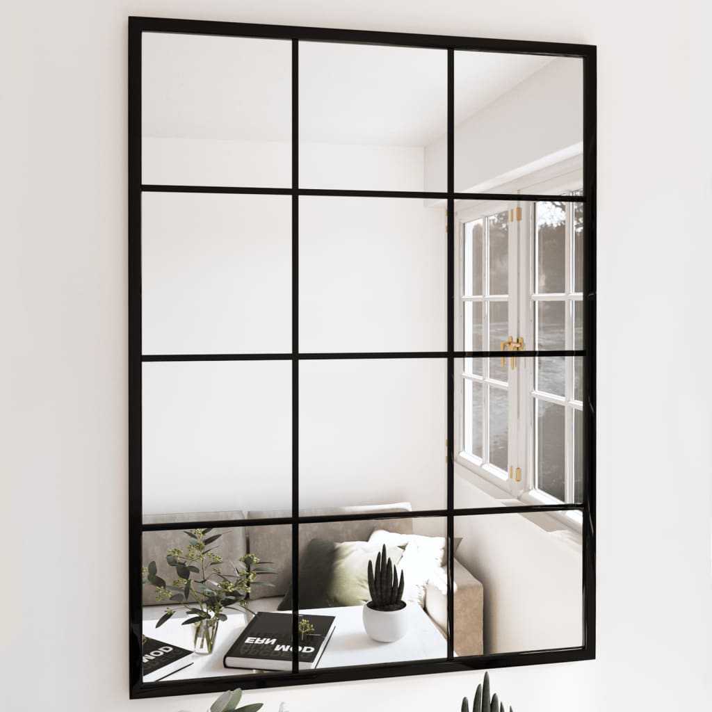 Wandspiegels 2 st 80x60 cm metaal zwart is nu te koop bij PeponiXL, paradijselijk wonen!