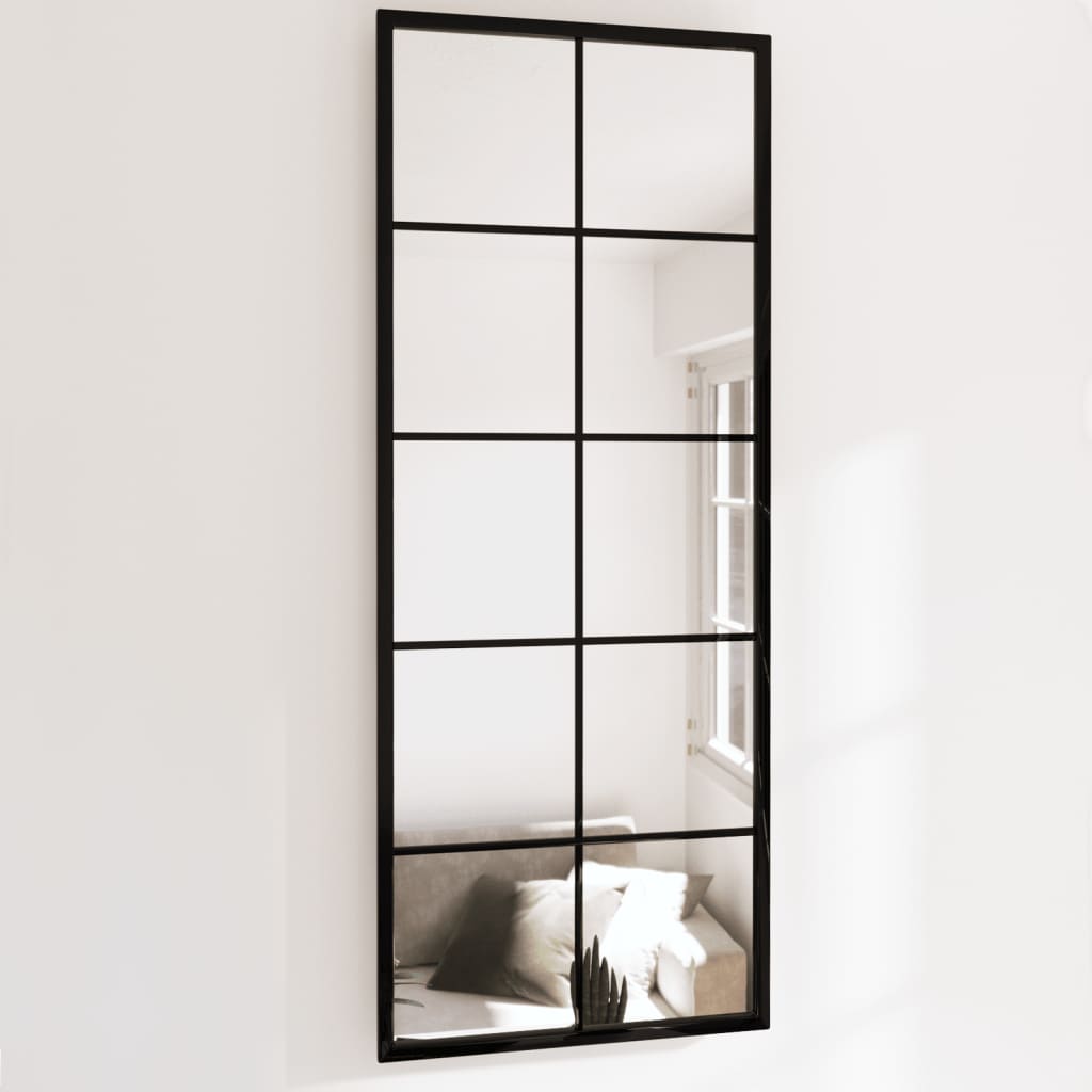Wandspiegels 2 st 100x40 cm metaal zwart is nu te koop bij PeponiXL, paradijselijk wonen!