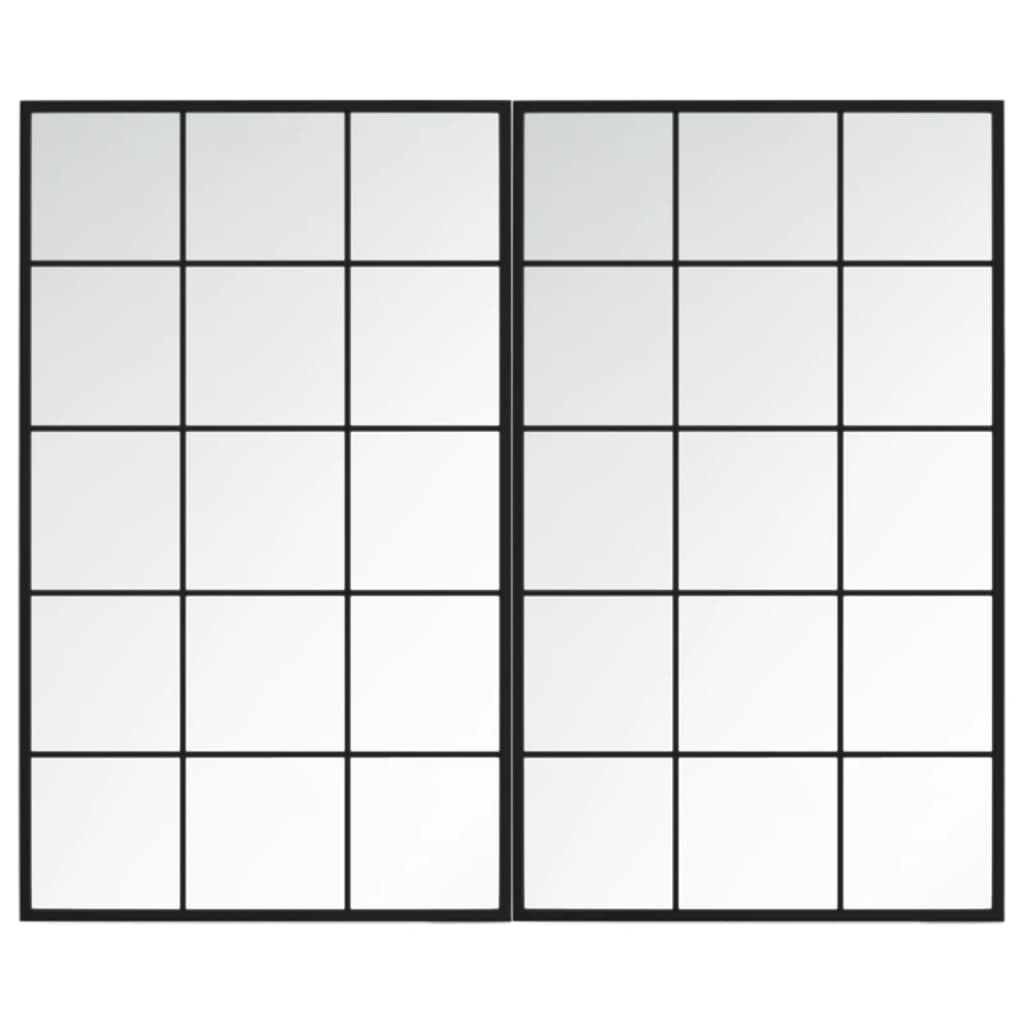 Wandspiegels 2 st 100x60 cm metaal zwart is nu te koop bij PeponiXL, paradijselijk wonen!