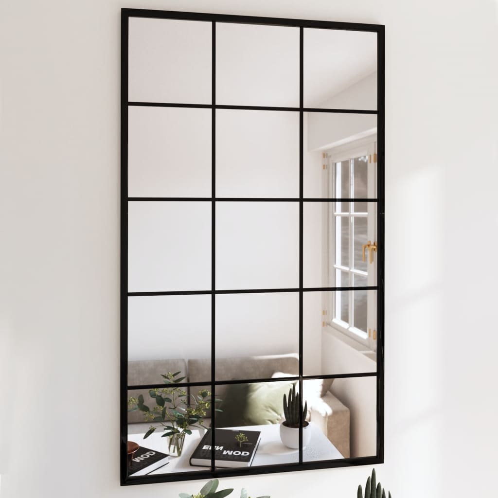 Wandspiegels 2 st 100x60 cm metaal zwart is nu te koop bij PeponiXL, paradijselijk wonen!