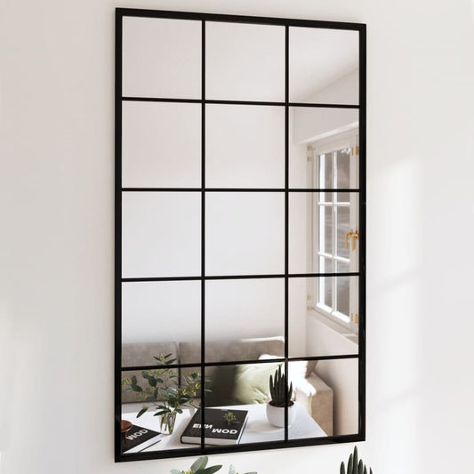 Wandspiegels 2 st 100x60 cm metaal zwart is nu te koop bij PeponiXL, paradijselijk wonen!