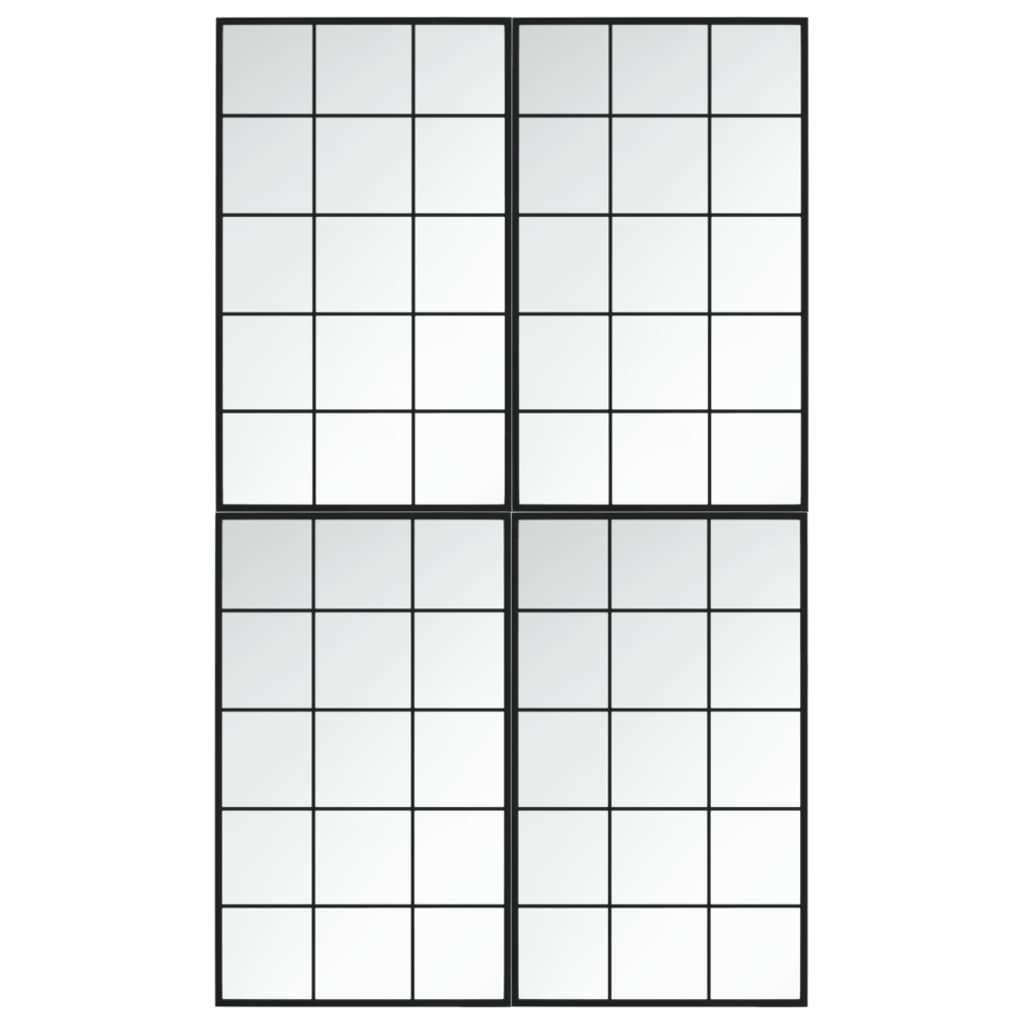 Wandspiegels 4 st 100x60 cm metaal zwart is nu te koop bij PeponiXL, paradijselijk wonen!
