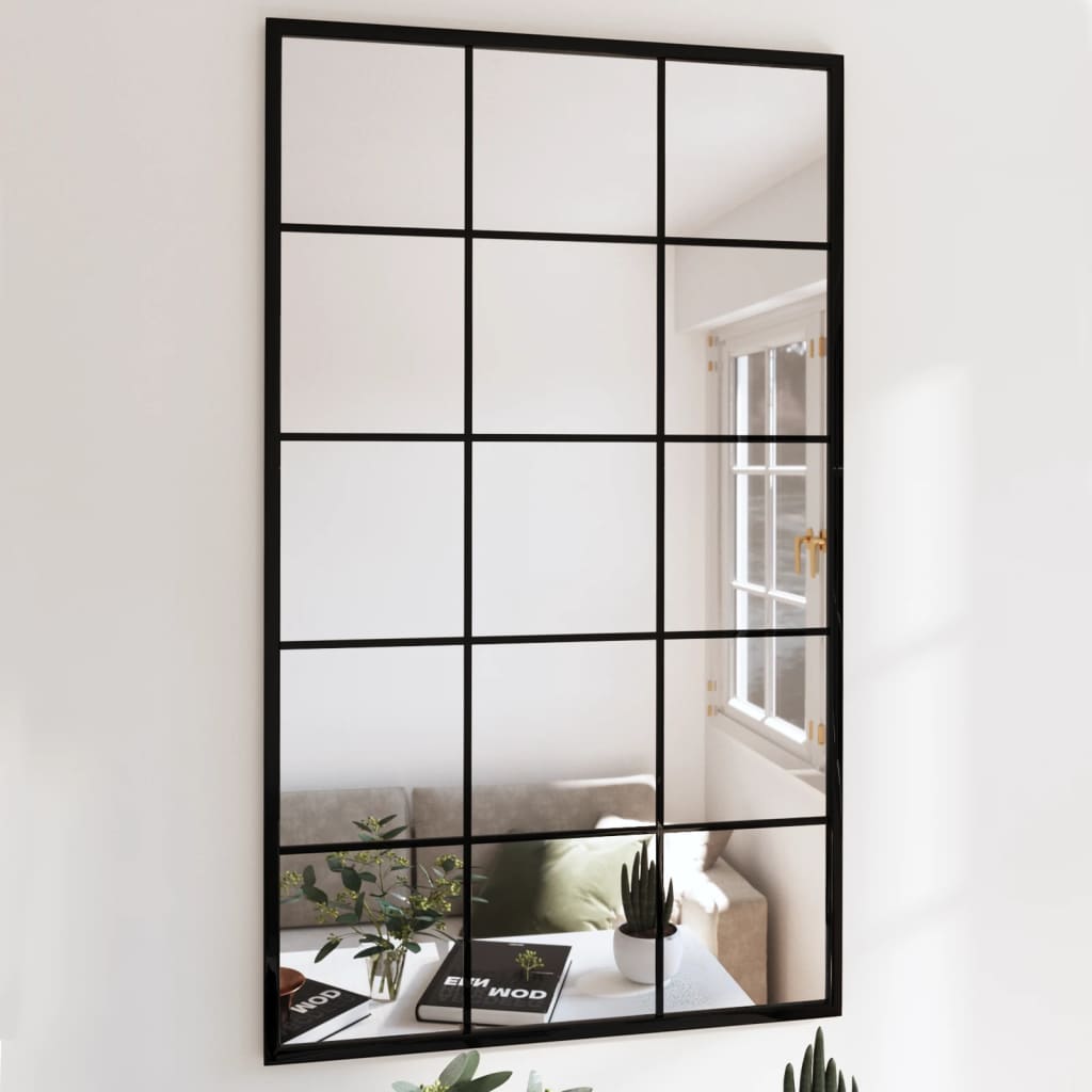 Wandspiegels 4 st 100x60 cm metaal zwart is nu te koop bij PeponiXL, paradijselijk wonen!