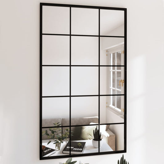 Wandspiegels 6 st 100x60 cm metaal zwart is nu te koop bij PeponiXL, paradijselijk wonen!