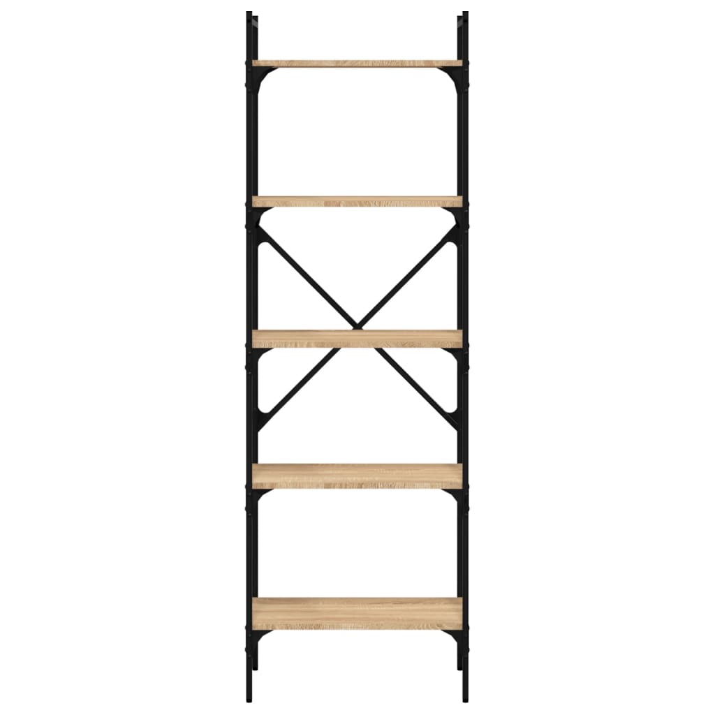Boekenkast 5-laags 56x31,5x174 cm bewerkt hout sonoma eiken is nu te koop bij PeponiXL, paradijselijk wonen!