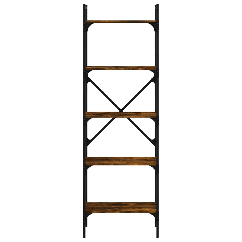 Boekenkast 5-laags 56x31,5x174 cm bewerkt hout gerookt eiken is nu te koop bij PeponiXL, paradijselijk wonen!