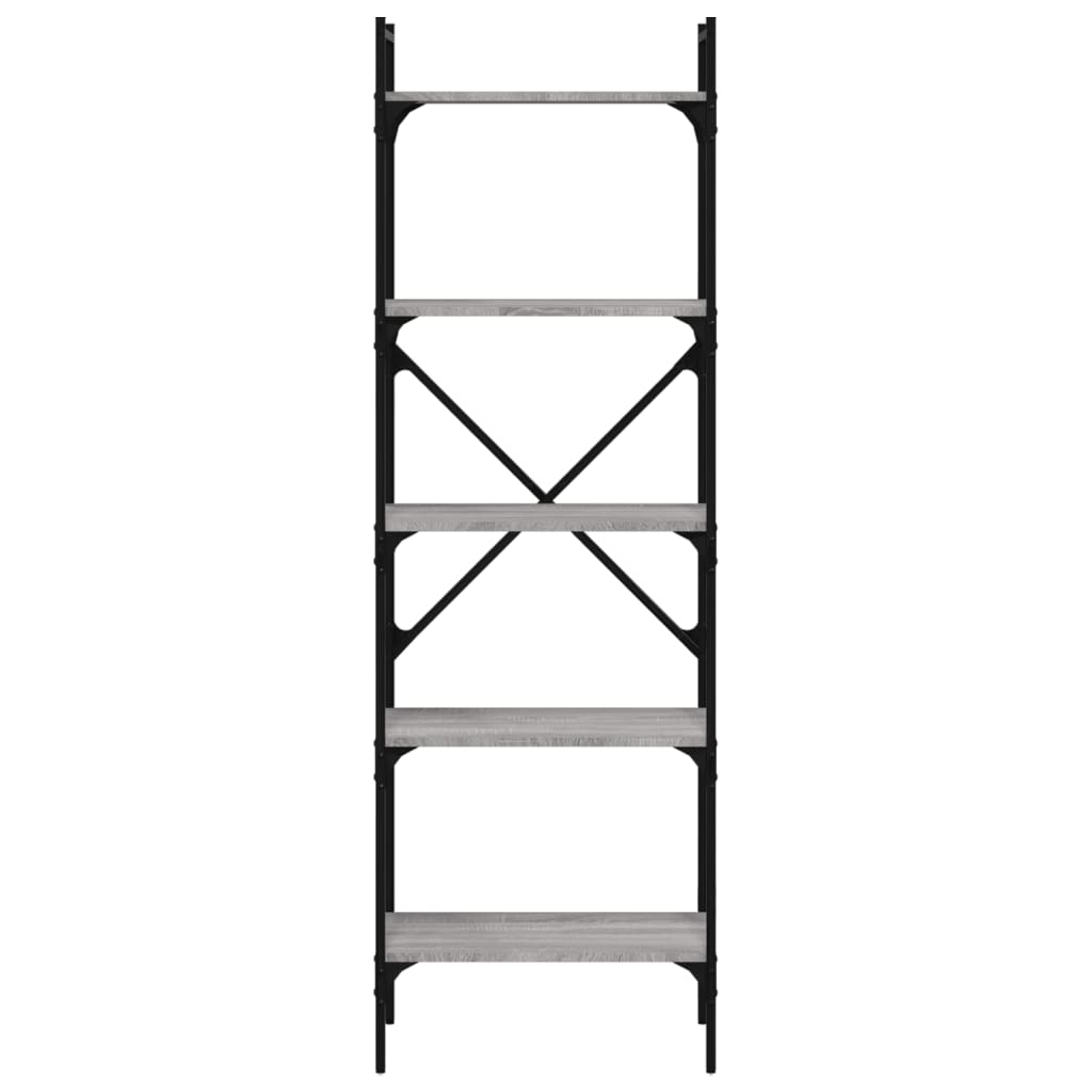 Boekenkast 5-laags 56x31,5x174 cm bewerkt hout grijs sonoma is nu te koop bij PeponiXL, paradijselijk wonen!