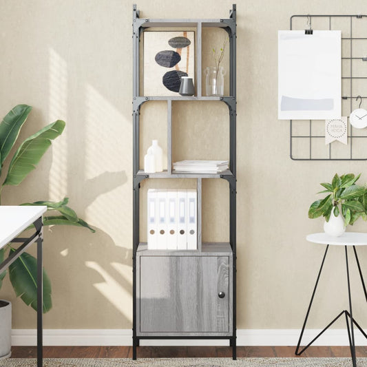 Boekenkast met deur 44,5x30x154,5 cm hout grijs sonoma eiken is nu te koop bij PeponiXL, paradijselijk wonen!