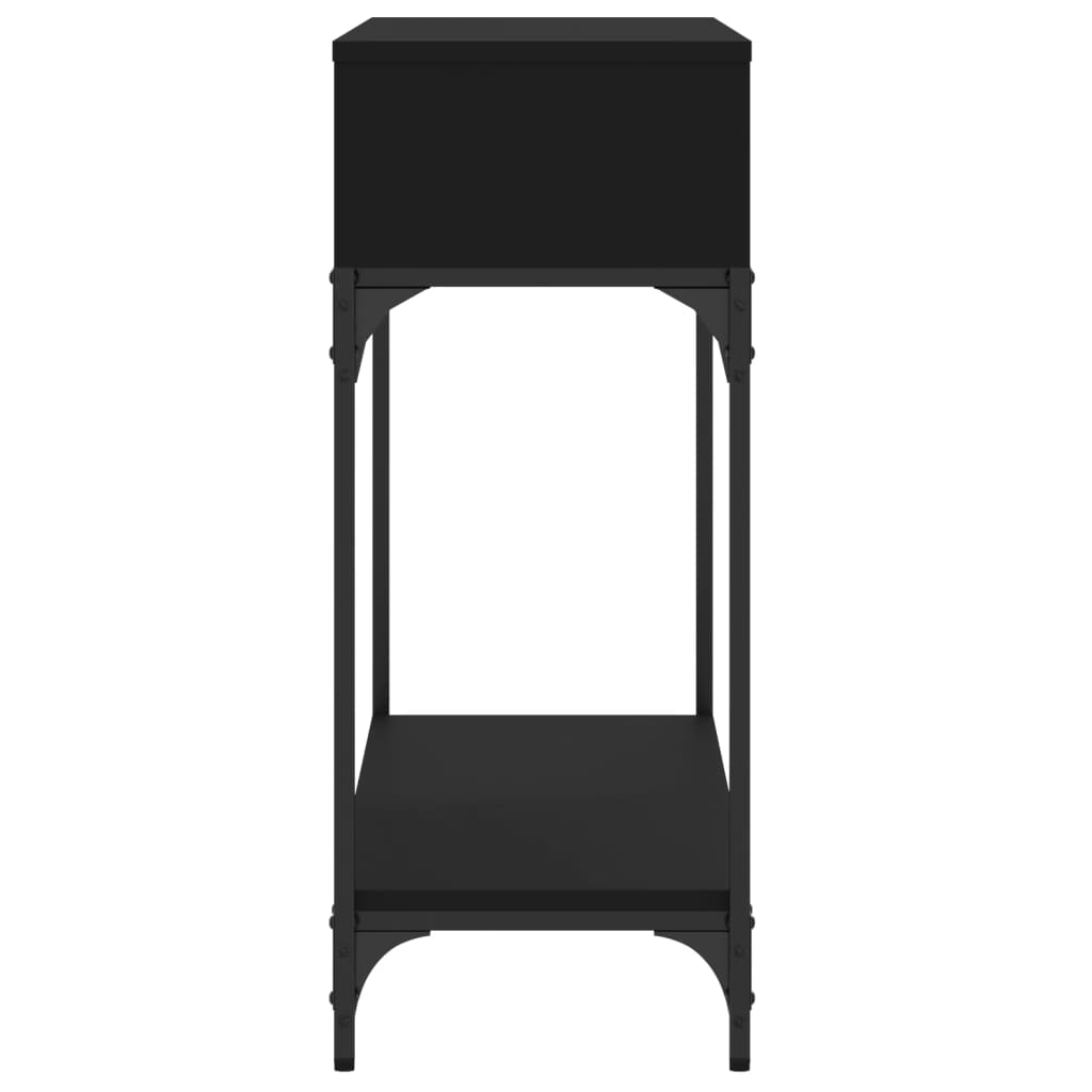 Wandtafel 100x30,5x75 cm bewerkt hout zwart is nu te koop bij PeponiXL, paradijselijk wonen!