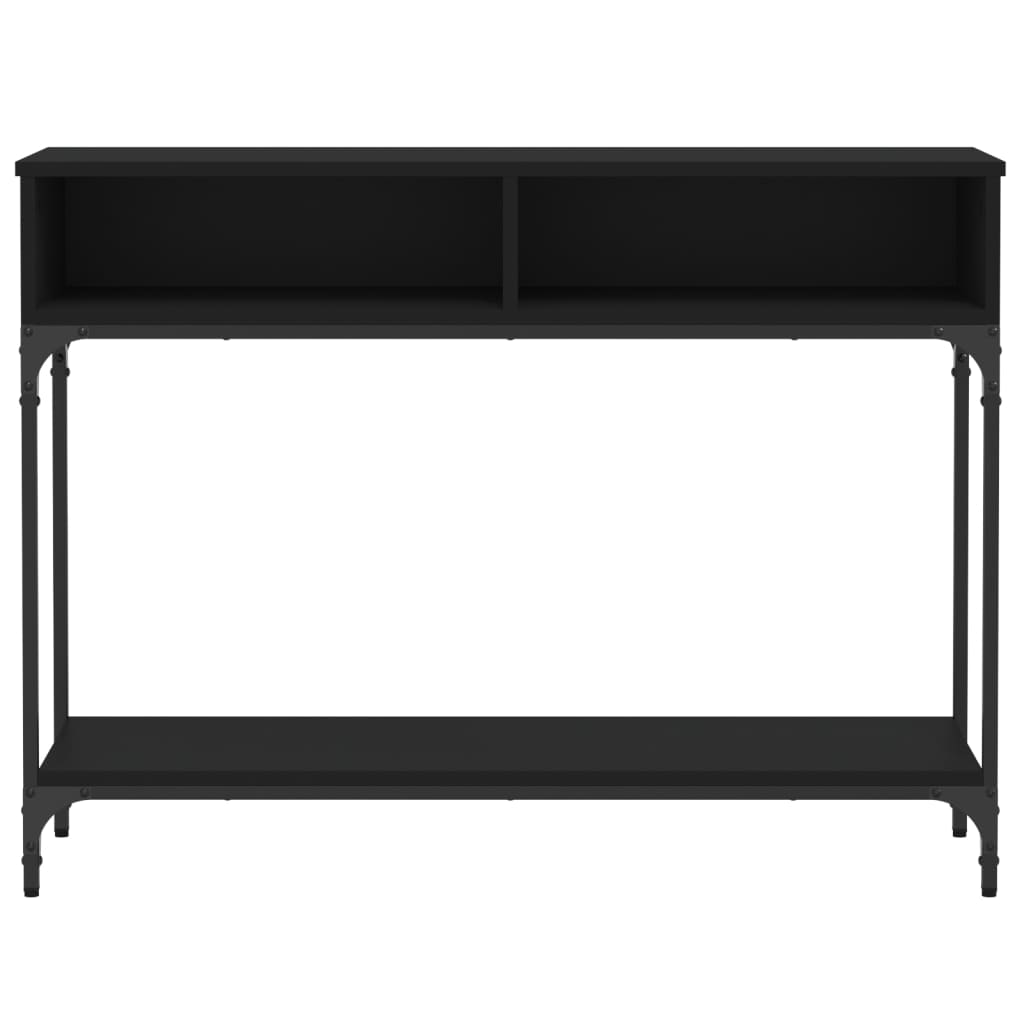 Wandtafel 100x30,5x75 cm bewerkt hout zwart is nu te koop bij PeponiXL, paradijselijk wonen!