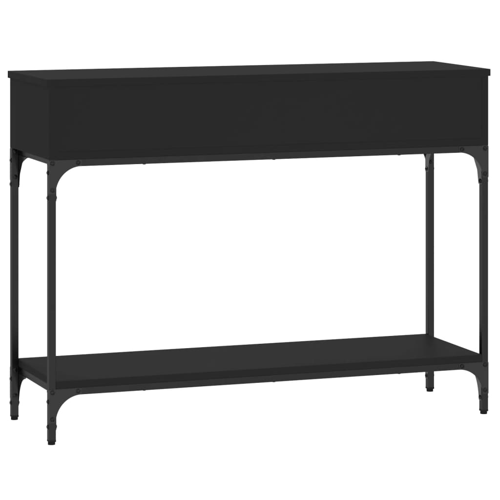 Wandtafel 100x30,5x75 cm bewerkt hout zwart is nu te koop bij PeponiXL, paradijselijk wonen!