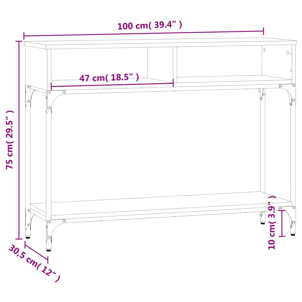 Wandtafel 100x30,5x75 cm bewerkt hout zwart is nu te koop bij PeponiXL, paradijselijk wonen!