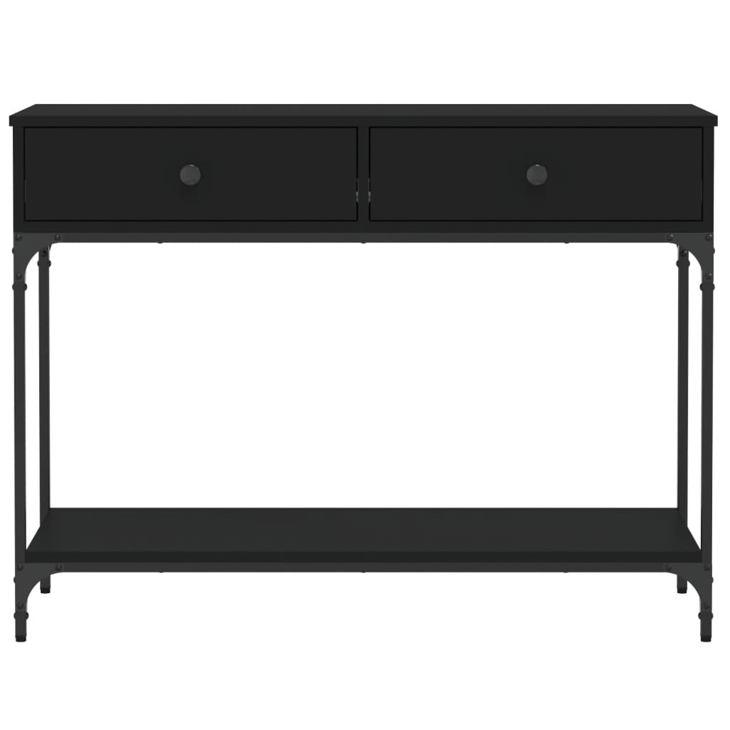 Wandtafel 100x34,5x75 cm bewerkt hout zwart is nu te koop bij PeponiXL, paradijselijk wonen!
