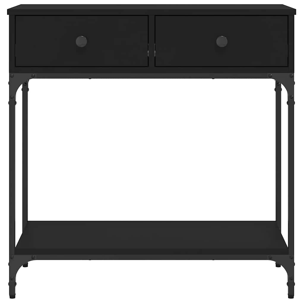 Wandtafel 75x34,5x75 cm bewerkt hout zwart is nu te koop bij PeponiXL, paradijselijk wonen!