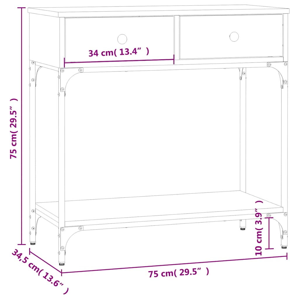 Wandtafel 75x34,5x75 cm bewerkt hout zwart is nu te koop bij PeponiXL, paradijselijk wonen!