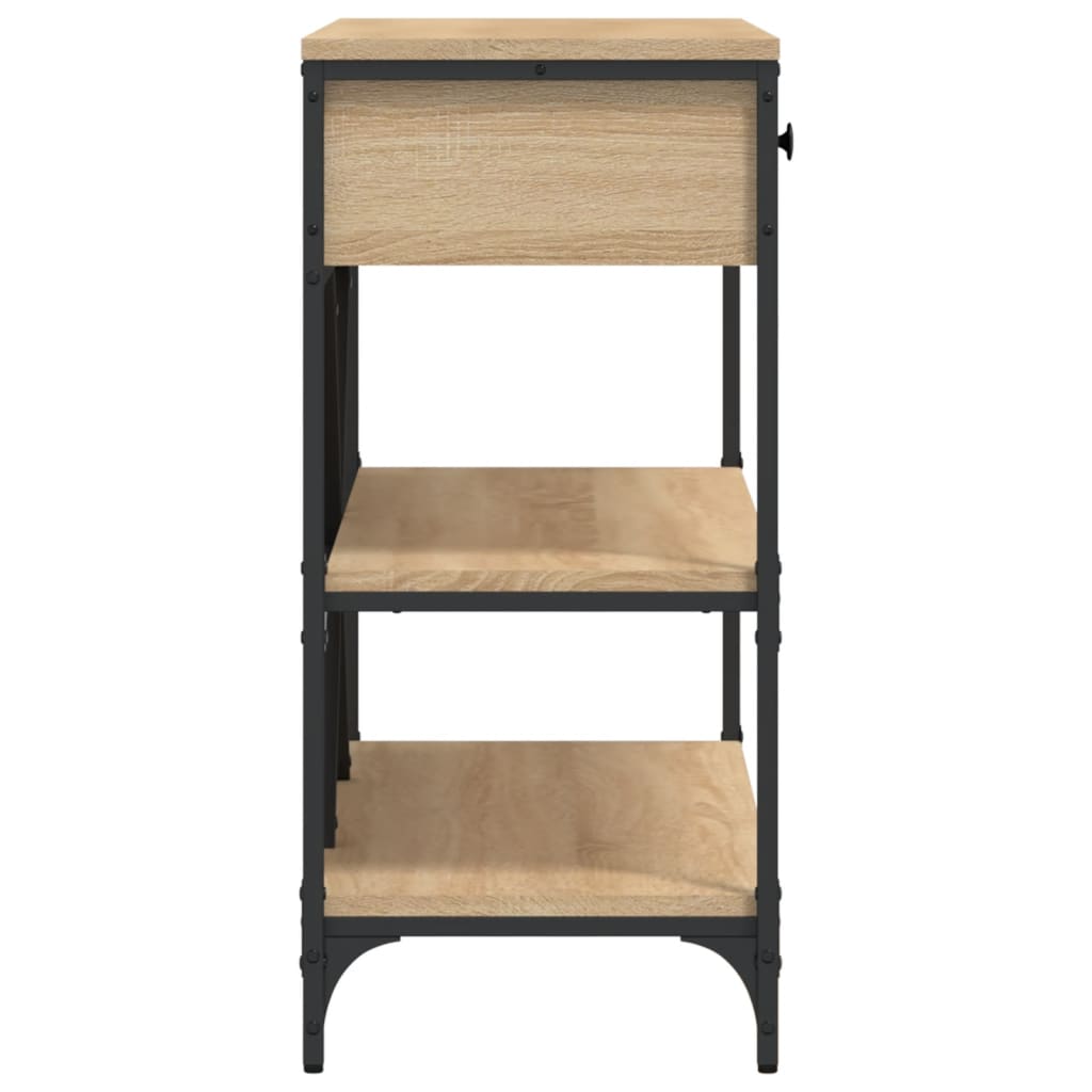 Wandtafel met lades en schappen bewerkt hout sonoma eikenkleur is nu te koop bij PeponiXL, paradijselijk wonen!
