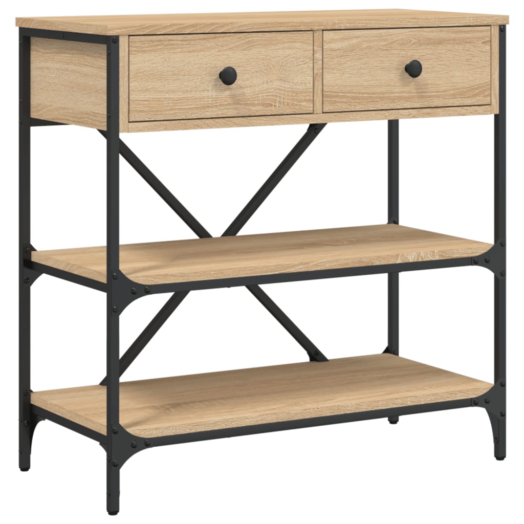 Wandtafel 75x34,5x75 cm bewerkt hout sonoma eikenkleurig is nu te koop bij PeponiXL, paradijselijk wonen!