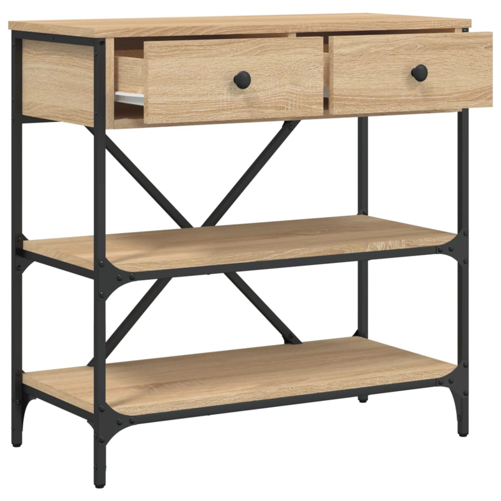 Wandtafel 75x34,5x75 cm bewerkt hout sonoma eikenkleurig is nu te koop bij PeponiXL, paradijselijk wonen!