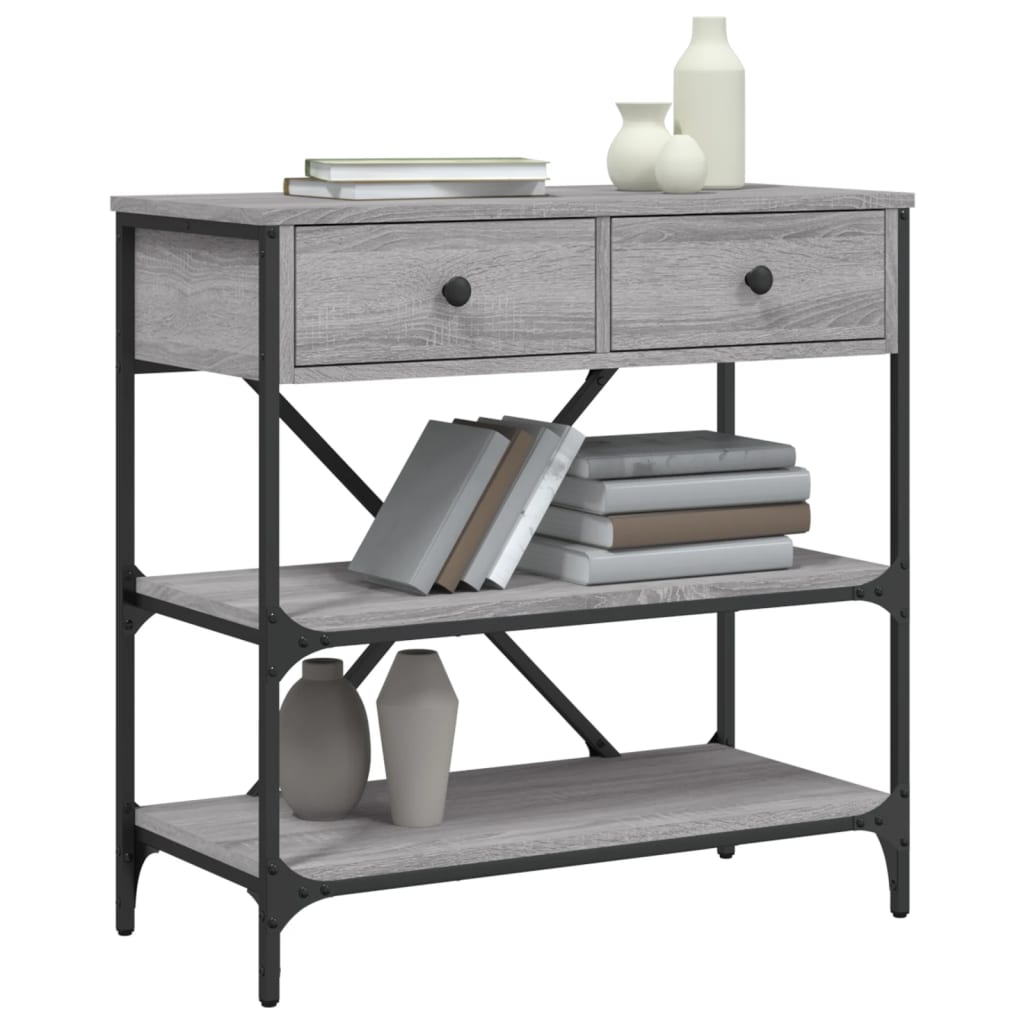 Wandtafel 75x34,5x75 cm bewerkt hout grijs sonoma eikenkleurig is nu te koop bij PeponiXL, paradijselijk wonen!