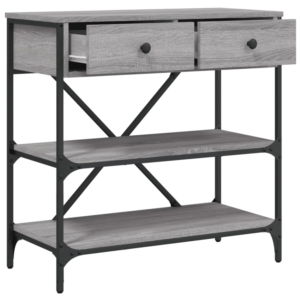 Wandtafel 75x34,5x75 cm bewerkt hout grijs sonoma eikenkleurig is nu te koop bij PeponiXL, paradijselijk wonen!