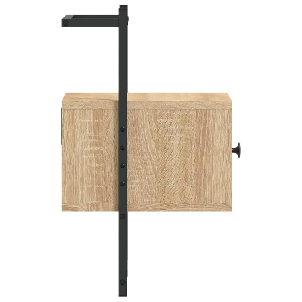 Nachtkastje wandgemonteerd 35x30x51 cm hout sonoma eikenkleurig is nu te koop bij PeponiXL, paradijselijk wonen!