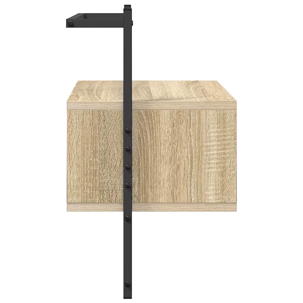 Nachtkastje wandgemonteerd 35x30x51 cm hout sonoma eikenkleurig is nu te koop bij PeponiXL, paradijselijk wonen!