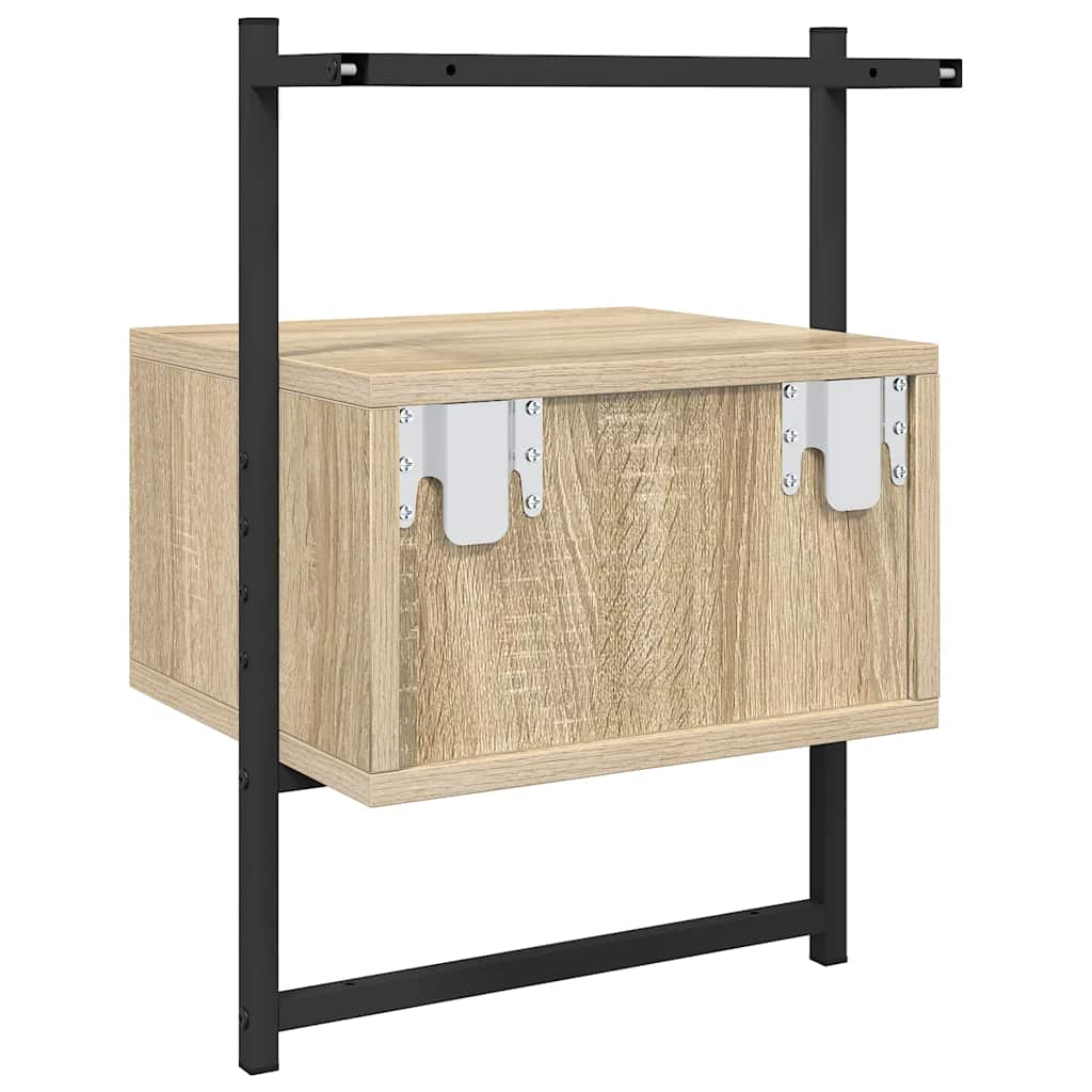 Nachtkastje wandgemonteerd 35x30x51 cm hout sonoma eikenkleurig is nu te koop bij PeponiXL, paradijselijk wonen!