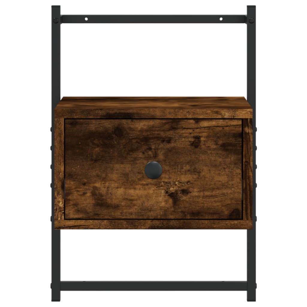 Nachtkastje wandgemonteerd 35x30x51 cm hout gerookt eikenkleur is nu te koop bij PeponiXL, paradijselijk wonen!