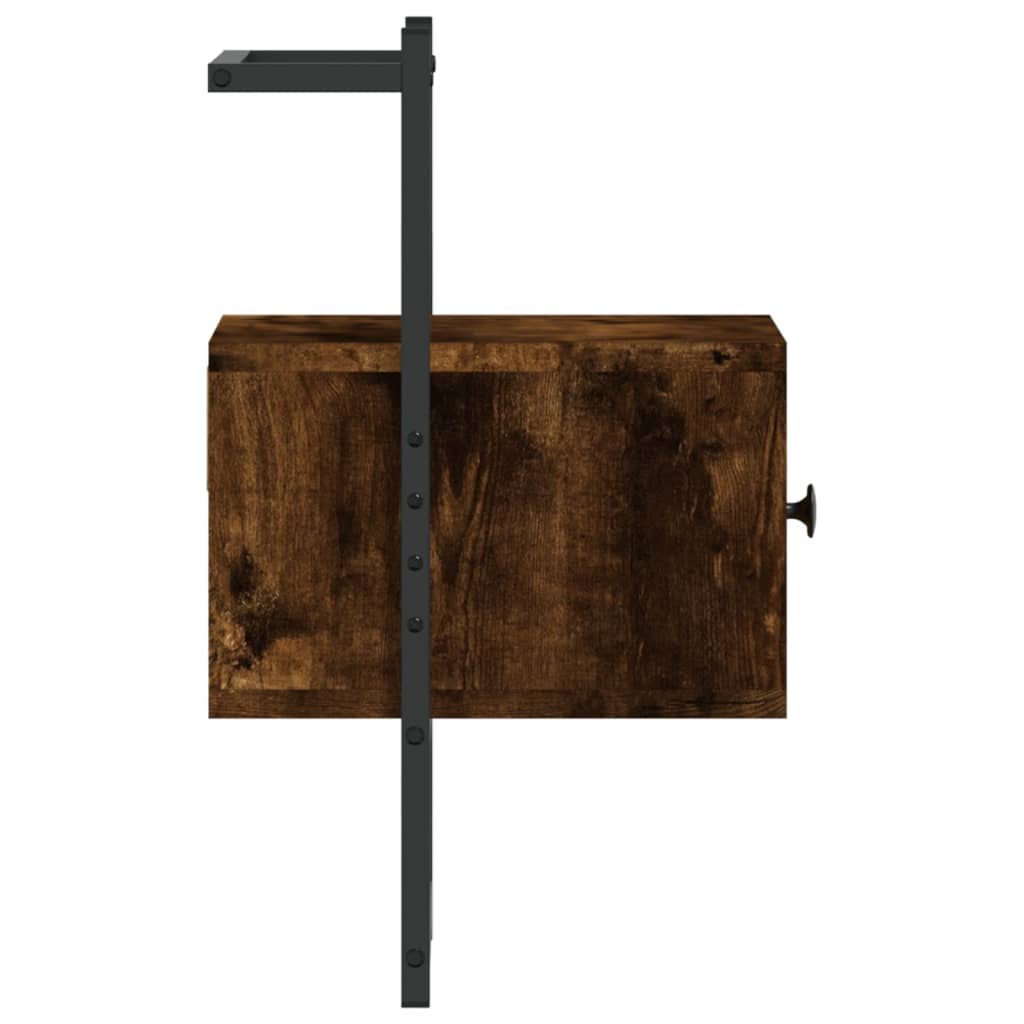 Nachtkastje wandgemonteerd 35x30x51 cm hout gerookt eikenkleur is nu te koop bij PeponiXL, paradijselijk wonen!