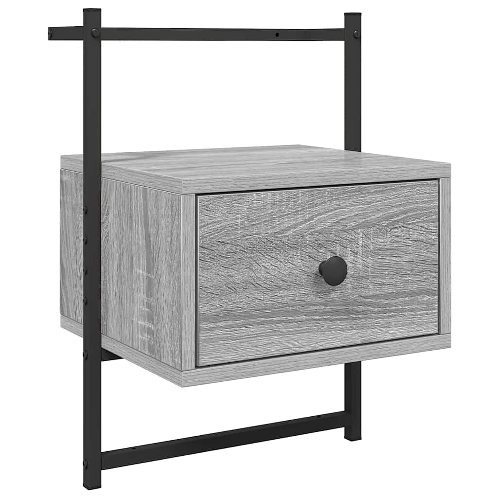 Nachtkastje wandgemonteerd 35x30x51 cm hout grijs sonoma eiken is nu te koop bij PeponiXL, paradijselijk wonen!