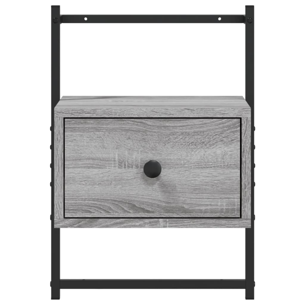 Nachtkastje wandgemonteerd 35x30x51 cm hout grijs sonoma eiken is nu te koop bij PeponiXL, paradijselijk wonen!