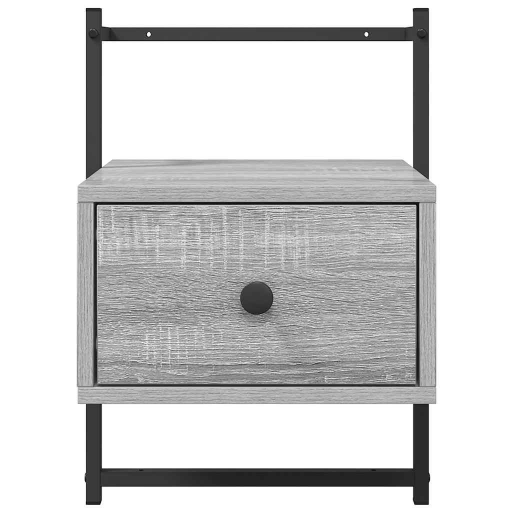 Nachtkastje wandgemonteerd 35x30x51 cm hout grijs sonoma eiken is nu te koop bij PeponiXL, paradijselijk wonen!