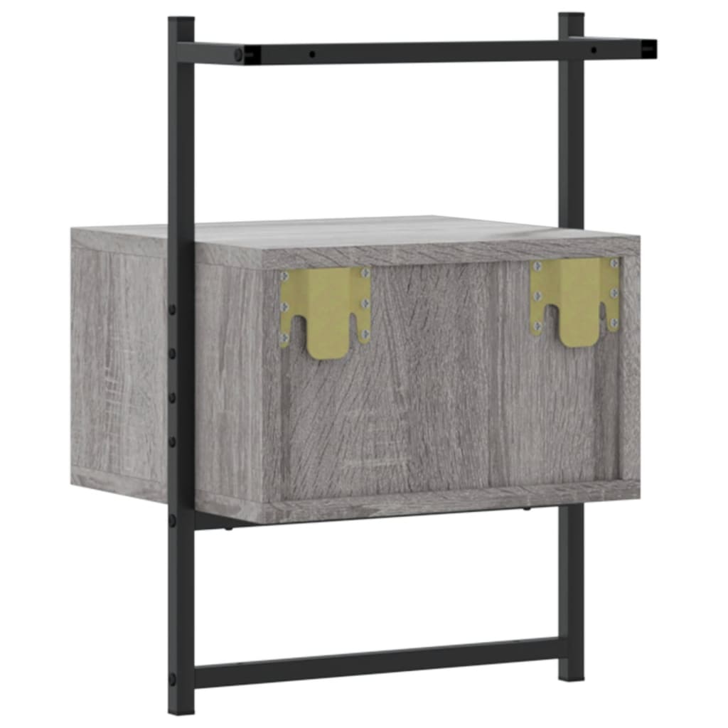 Nachtkastje wandgemonteerd 35x30x51 cm hout grijs sonoma eiken is nu te koop bij PeponiXL, paradijselijk wonen!