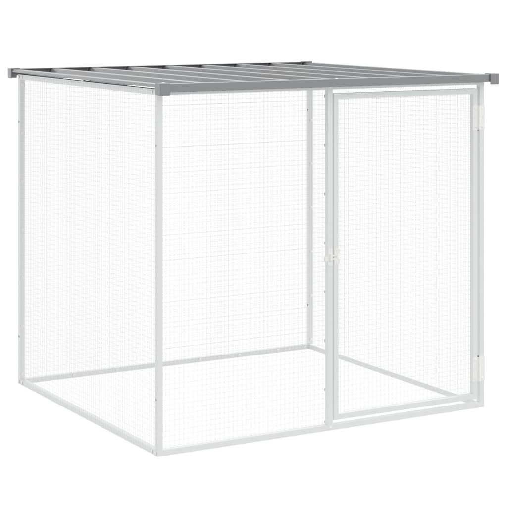 Kippenhok met dak 603x98x90 cm gegalvaniseerd staal lichtgrijs is nu te koop bij PeponiXL, paradijselijk wonen!